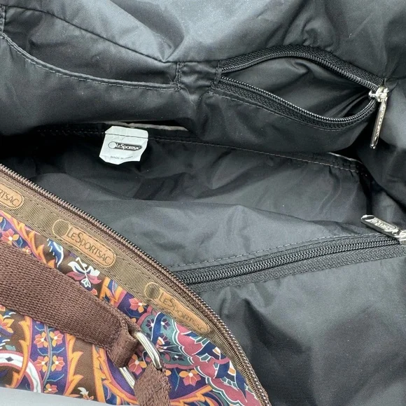 LesportSac Large Brown Paisley Duffle Bag - Picture 6 of 7